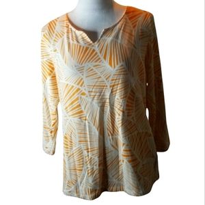 🦋Hearts of Palm Cotton Blend Palm Frond Print Top